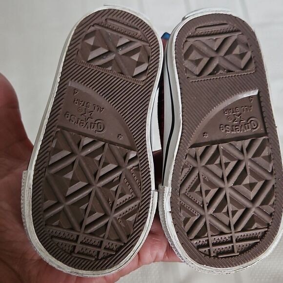 Converse Kids' All-Star Red Plaid High-Top Sneakers - Picture 10 of 16